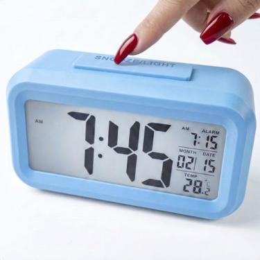 Imagem de Relógio De Mesa Digital Alarme Despertador Função Soneca Data Hora Ind