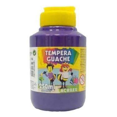Imagem de Kit c/ 4 Tinta Guache Acrilex Tempera Guache 250ml Escolar