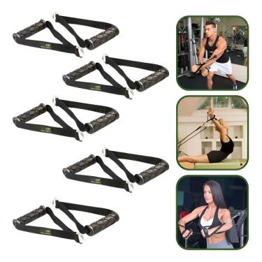 Imagem de Kit 5 Pares Puxador De Mão Crossover Profissional Treino Academia Pilates