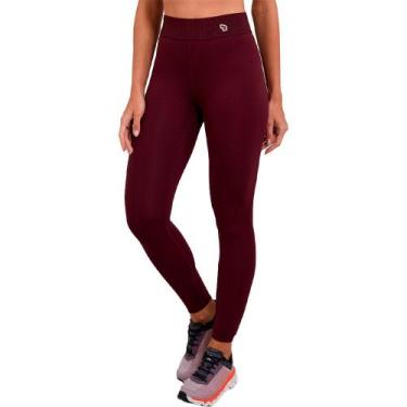 Imagem de Legging Alto Giro Cós Canelado Fiminina, Bordô, P