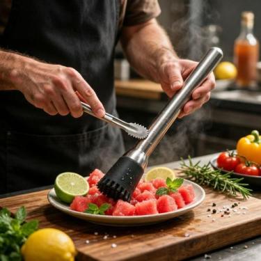 Imagem de Socador de Caipirinha em Aço Inox e Plástico 20cm - Utensílio para Dri