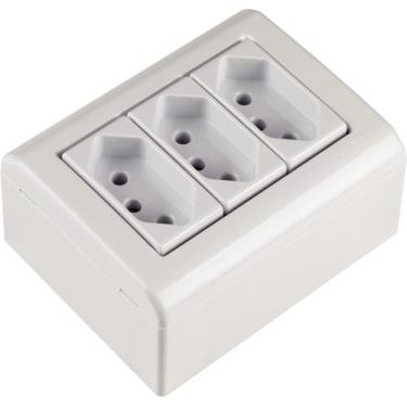 Imagem de Caixa de Sobrepor com 3 Tomadas 2P+T 20 A 250 V Tramontina LizFlex Bra