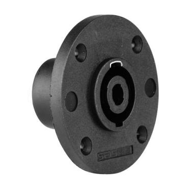 Imagem de Conector Speakon Fêmea Painel Redondo Trava Metálica 4 Vias Linha Prof