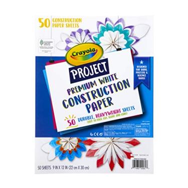 Imagem de Crayola White Construction Paper, Premium Art Supplies, Standard Size, 50 Count, White (99-0081)