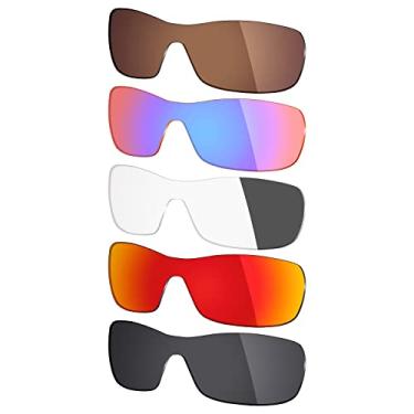 Imagem de 5 pares de lentes polarizadas de substituição Mryok para óculos de sol Oakley Antix – Stealth preto/vermelho fogo/cinza fotocromático/rosa cobalto/marrom bronze