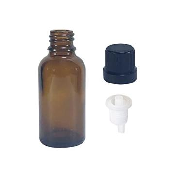 Imagem de Frasco de Vidro 30ml com Batoque Gotejador (20 Pecas) Cor:Preto