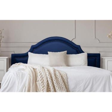 Imagem de Cabeceira King Provençal 193x60cm Courino Azul - T. Fumê
