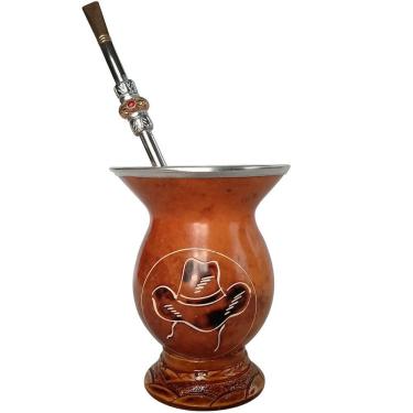Imagem de Conjunto Kit Cuia E Bomba Para Chimarrão Mate Terere Porongo Chapéu