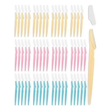 Imagem de Dermaplane Razor, 60 lâminas de barbear faciais para mulheres e homens, lâmina de sobrancelha multiuso, ferramenta de dermaplaning para rosto da MoHern, multicolorida