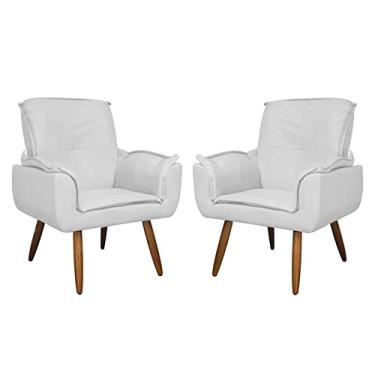 Imagem de Kit 02 Poltronas Decorativa Emília Plus Suede - Ds Estofados