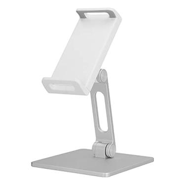 Imagem de Vbestlife Suporte de celular de alumínio, ajustável, totalmente dobrável, espesso, base de suporte para celular de mesa, para a maioria dos smartphones e tablets