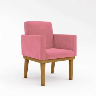 Imagem de Cadeira Reforçada Para Mesa Jantar Estudos Rosa