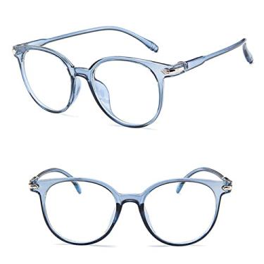 Imagem de Óculos de sol moda armação oval lente transparente feminino azul rosa espelho óculos de sol vintage óculos de sol, azul c4, china