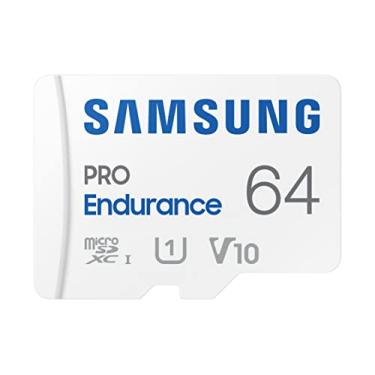 Imagem de Samsung Cartão de memória PRO Endurance 64GB MicroSDXC com adaptador para câmera Dash, câmera corporal e câmera de segurança – Classe 10, U1, V10 (‎MB-MJ64KA/AM)
