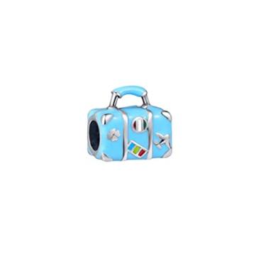 Imagem de LOVELY & BEAUTIFUL ACESSÓRIOS Berloque MALA VIAGEM AZUL em Prata 925