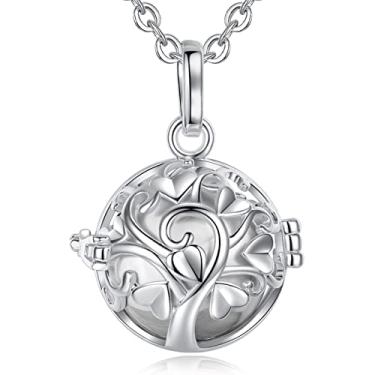 Imagem de EUDORA Colar de bola Harmony de 20 mm com pingente de árvore do amor da serenidade Purfume bola mexicana de gravidez 76 cm, 30", Metal Cobre,