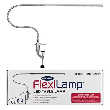 Imagem de Americanails Original FlexiLamp - Luminária de mesa LED - Grampo removível - Iluminação ajustável para estações de unhas - Luz de mesa de manicure - Braço flexível - 48 contas de LED - 300 lúmens