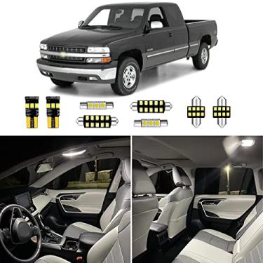 Imagem de 12 peças Silverado Interior Luzes LED Substituição para 1999 2000 2001 2002 2003 2004 2005 2006 Chevy Silverado 6000K Branco Super Brilhante Pacote de lâmpadas LED + Ferramenta de Instalação