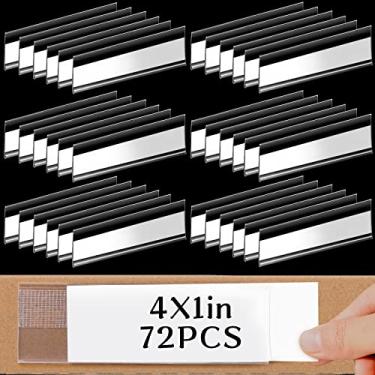 Imagem de 72 peças Porta-etiqueta de prateleira com arame adesivo Auto Label Holder 10 x 1 polegadas Porta-etiqueta de prateleira de plástico transparente Porta-etiqueta Preço Porta-etiqueta para supermercado Escola Biblioteca Estantes de livros, Caixas de armazenamento