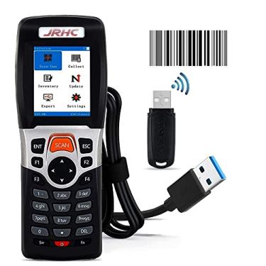 Imagem de Scanner de código de barras sem fio, scanner de inventário JRHC 2,4G leitor de código de barras a laser portátil 1D para digitalização de coleção e inventário com tela LCD de 2,2 polegadas para biblioteca, supermercado, armazém, loja