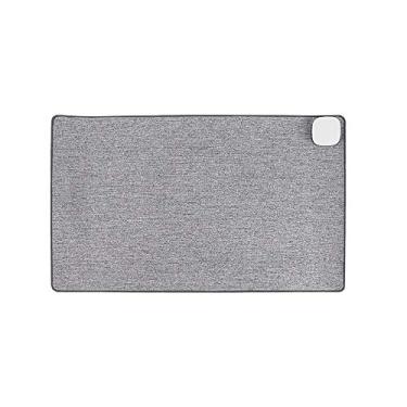 Imagem de Tapete de secretária profissional com aquecimento elétrico desligado automaticamente tapetes de escrita algodão e linho protetor manta, cinzento, 60 x 36 cm