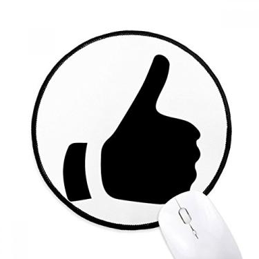Imagem de DIYthinker Tapete de mouse padrão de contorno de gestos de elogio desktop escritório tapete redondo para computador