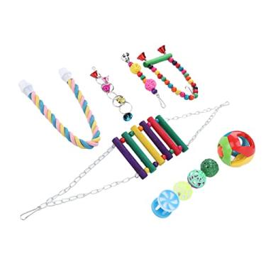 Imagem de Brinquedos de balanço de papagaios, instalação de gancho, conjunto de brinquedos de pássaros de escalada vários tipos para calopita para periquito