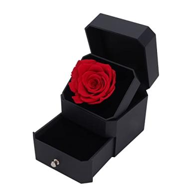 Imagem de Caixa de Presente Rosa Vermelha Levantadora Antiarranhões Portátil Tamanho Rosa Eterna para Mulheres (Azul escuro)