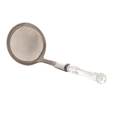 Imagem de CONCHA P/SOPA DE AÇO INOX C/CABO DE PLÁSTICO BAMBU TRANSPARENTE 19,5cm
