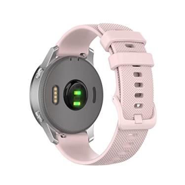 Imagem de HAZELS 18 20 22mm Pulseira de relógio para Garmin Venu Vivoactive 3 Vivomove HR Pulseira de silicone Vivoactive4 4S Forerunner 245 645 (Cor: Rosa Rosa, Tamanho: 22mm Universal)