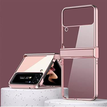 Imagem de Estojo à prova de choque transparente de galvanoplastia de luxo para Samsung Galaxy Z Flip 3 4 5G Z Flip4 Flip3 Zflip4 Zflip3 Capa traseira, D, para Samsung Z Flip 4