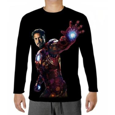 Imagem de Camiseta Manga Longa 36 Homem De Ferro Heroi Tony Stark Vingadores - P