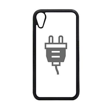 Imagem de Padrão de tomada de cabo de carregamento preto para iPhone XR capa para proteção de telefone Apple