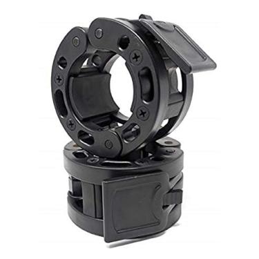 Imagem de Clout Fitness Grampos de barra olímpicos coleiras de liberação rápida par de clipes de peso para barra preta de 5 cm