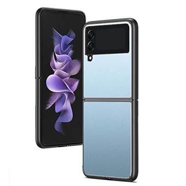 Imagem de KVIBEO Capa para Samsung Galaxy Z Flip 4, capa traseira antiderrapante com câmera protetora slim fit à prova de choque anti-impressão digital capa protetora de silicone macio, azul