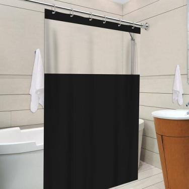 Imagem de Cortina De Box Com Visor Para Banheiro Anti Mofo Resistente Alta Quali