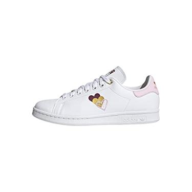 Imagem de adidas Originals Tênis feminino Stan Smith (End Plastic Waste), Branco/rosa transparente/carmesim vitória