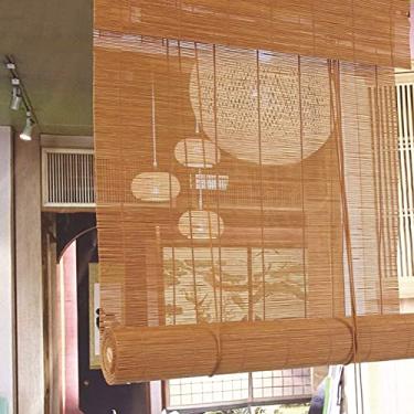 Imagem de Persianas, personalização de suporte, bambu vertical de madeira com puxador lateral, persiana externa para janelas e portas, 85 cm/105 cm/125 cm/145 cm de largura Double the comfort
