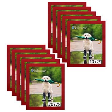 Imagem de Kit 10 Porta Retrato Molduras 20x25 Vermelho