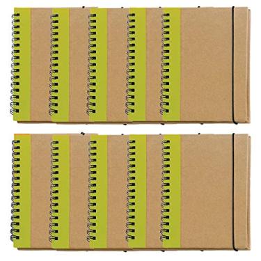 Imagem de Kit 10x Caderneta de Anotações Ecológica 10x14cm 60 Folhas Sem Pauta Verde Claro