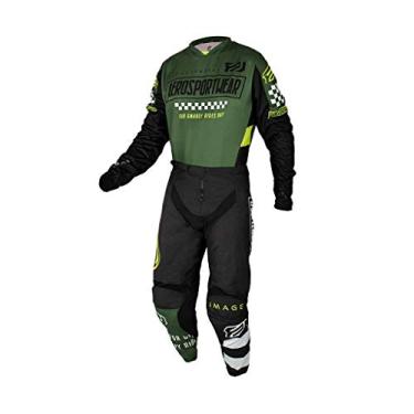 Imagem de Conjunto Calça Camisa Asw Knight Verde 21 Motocross Tam 42/M
