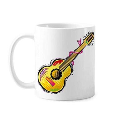 Imagem de Instrumento guitarra México elemento ilustração caneca cerâmica café porcelana copo talheres