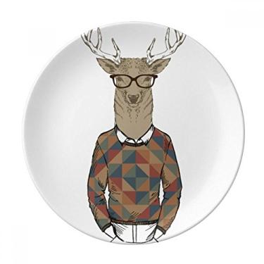 Imagem de Copos de cervo com efeito artístico colorido prato decorativo de porcelana salver louça de jantar