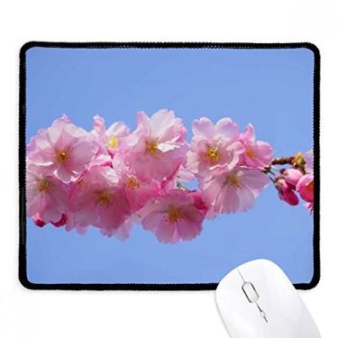 Imagem de Mousepad Blue Sky Pink Beautiful Flowers Tapete de borracha para jogos