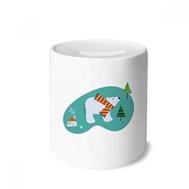 Imagem de DIYthinker Caixa de cerâmica com estampa de urso de desenho animado, caixa para dinheiro, porta-moedas, presente de cofrinho