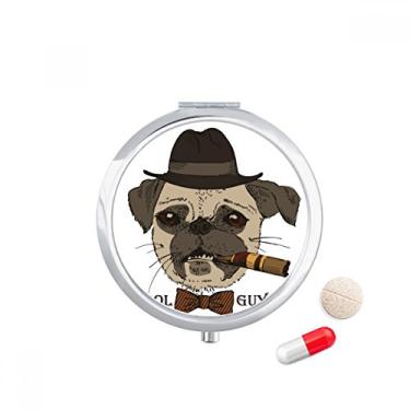Imagem de Estojo de comprimidos de cigarro e cachorro fumê suave estilo britânico