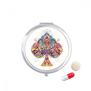 Imagem de Caixa de comprimidos com padrão geométrico Spade Baralho para guardar remédios