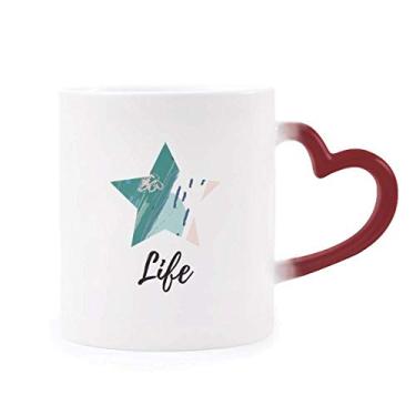 Imagem de Rivers Abstract Plants Art Pattern Heat Sensitive Mug Red Color Changing Grés Cup