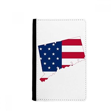 Imagem de Connectic USA Mapa Estrelas Tripes Bandeira Formato Passaporte Notecase Burse Capa Carteira Porta-cartão