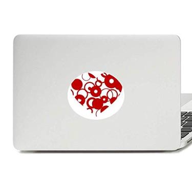 Imagem de Anel de coração vermelho do Dia dos Namorados com emblema de vinil, adesivo para laptop